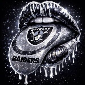 Raiders Glitter Lip Art car sticker decal